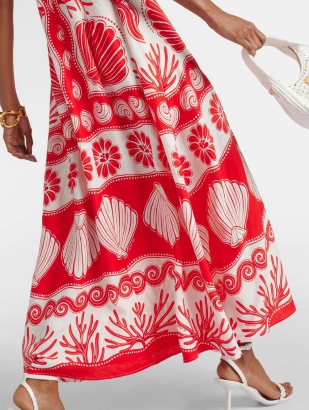 FARM Rio Ainika Shell White Shell Maxi Dress NWT - Picture 5 of 8